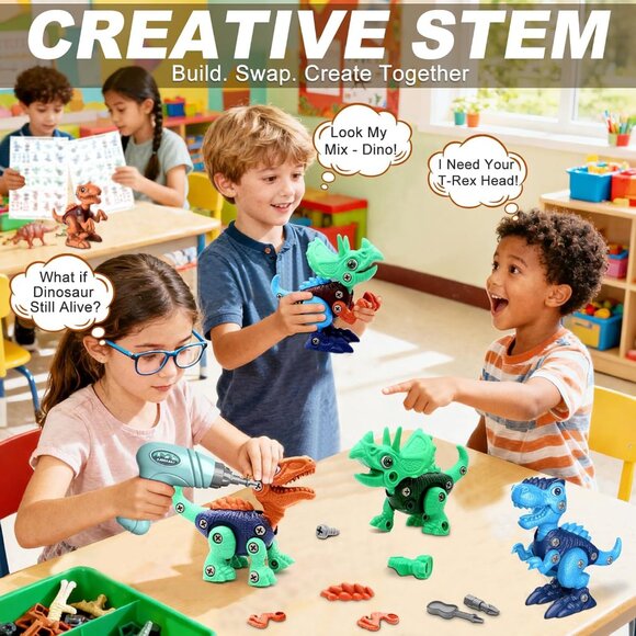 Dinosaur Toys for 3 4 5 6 7 8 Year Old Boys, Take Apart Dinosaur Toys for Kids 3 - Picture 4 of 8